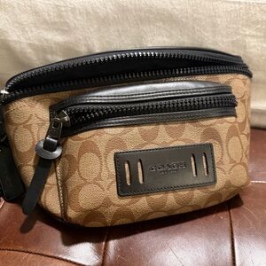Coach Tan and Black Men's Belt Bag
